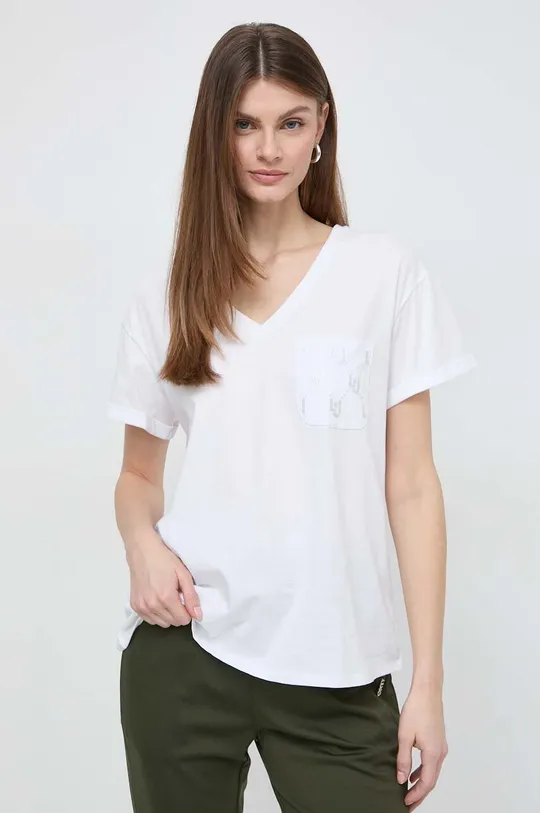 biały Liu Jo t-shirt bawełniany