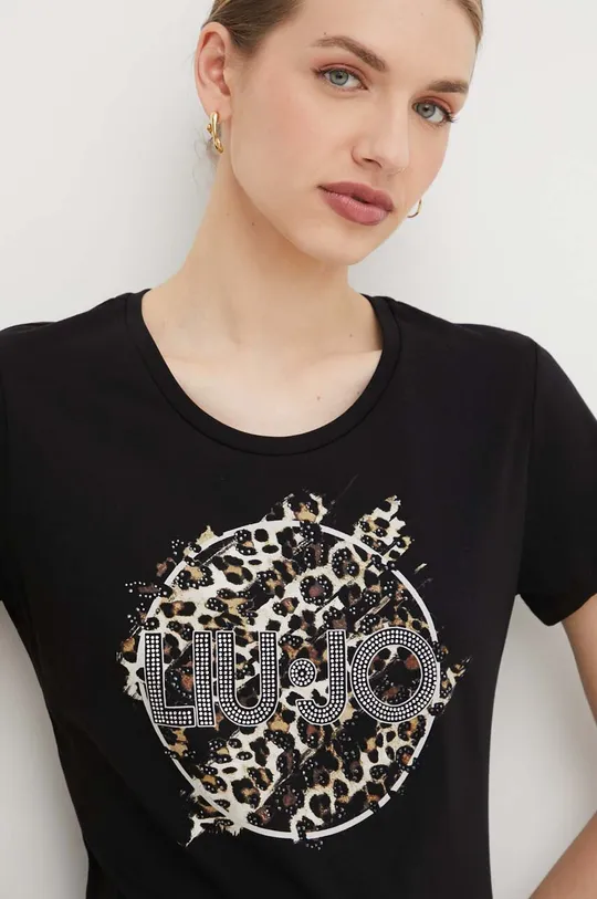 črna Bombažna kratka majica Liu Jo Ženski