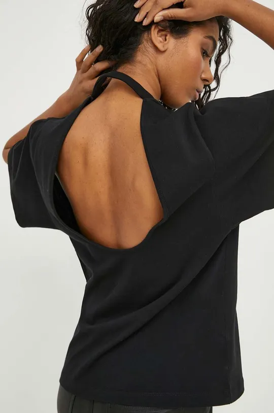 μαύρο Βαμβακερό μπλουζάκι IRO Γυναικεία