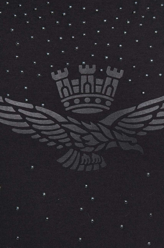 czarny Aeronautica Militare t-shirt bawełniany