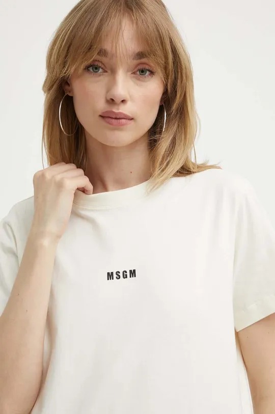 beżowy MSGM t-shirt bawełniany