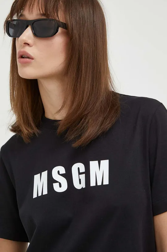 czarny MSGM t-shirt bawełniany