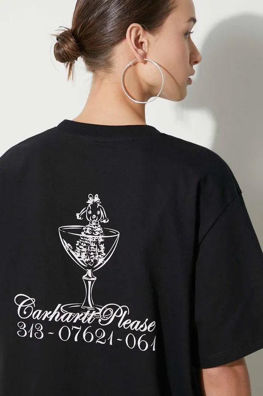 czarny Carhartt WIP t-shirt bawełniany S/S Carhartt Please T-Shirt Damski