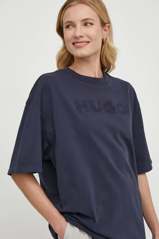 Хлопковая футболка HUGO 100% Хлопок