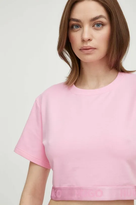 różowy HUGO t-shirt lounge