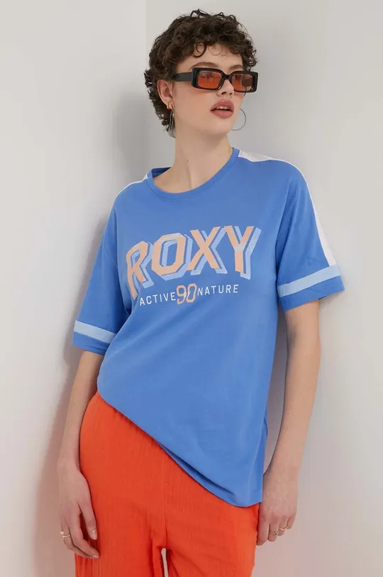 Roxy t-shirt bawełniany Essential Energy niebieski