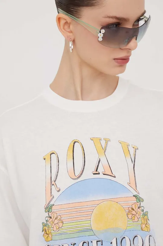 biały Roxy t-shirt bawełniany