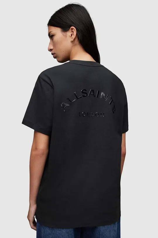 μαύρο Βαμβακερό μπλουζάκι AllSaints Downtown