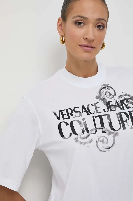 bijela Pamučna majica Versace Jeans Couture