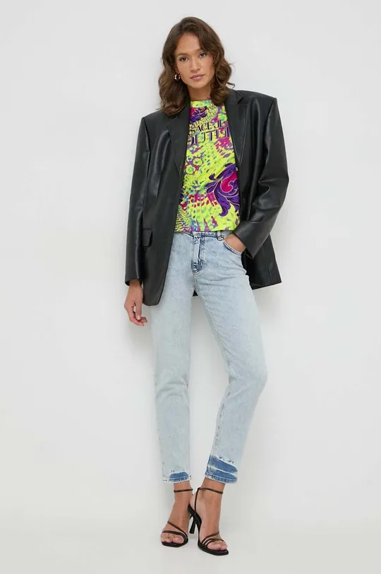 Βαμβακερό μπλουζάκι Versace Jeans Couture πολύχρωμο