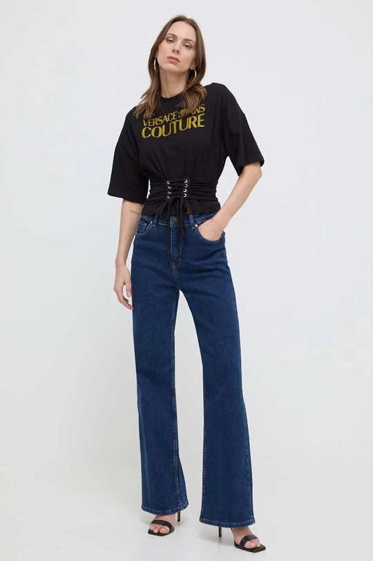 Versace Jeans Couture t-shirt bawełniany czarny