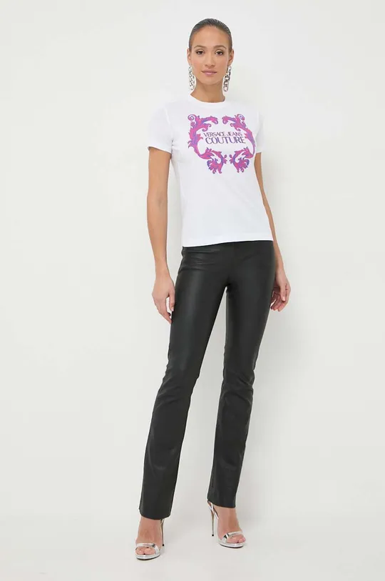 Bavlnené tričko Versace Jeans Couture biela