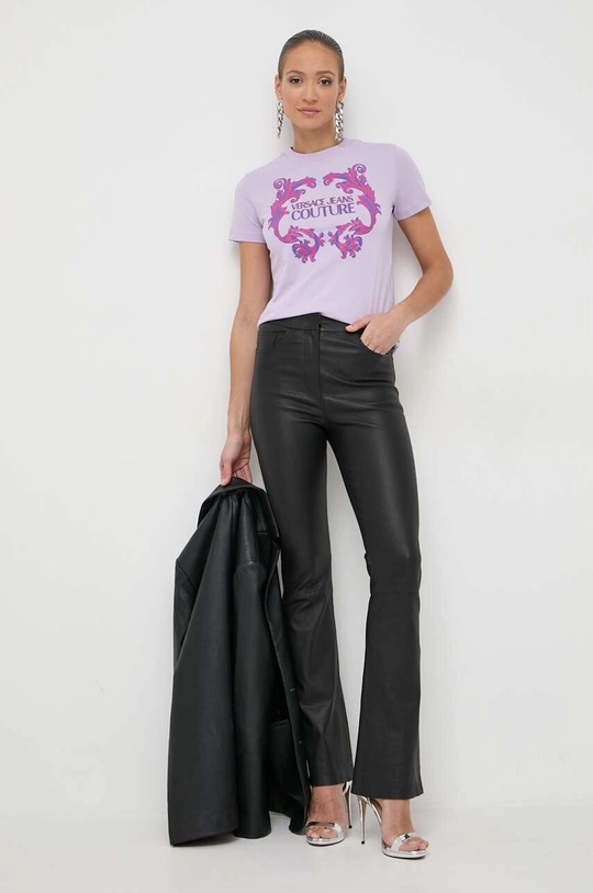 Versace Jeans Couture t-shirt in cotone violetto