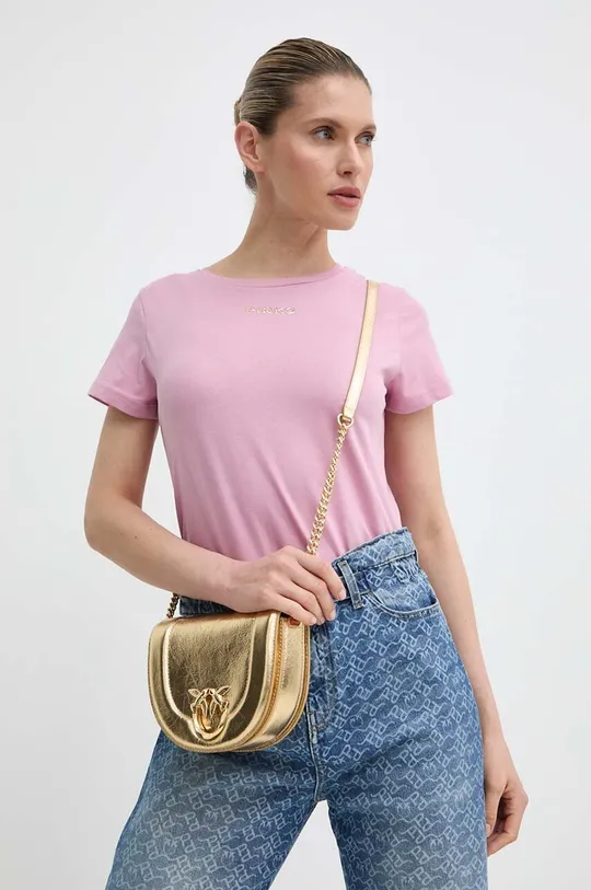 roza Pamučna majica kratkih rukava Pinko Answear Exclusive Ženski