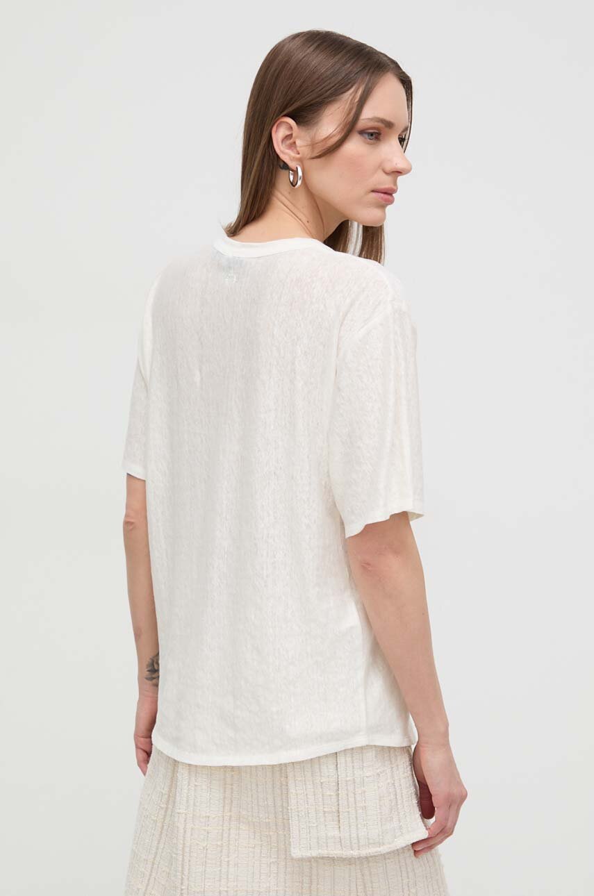 Pinko T-Shirt Donna Manica Corta Con Frange, Modello Under World, Jersey Di Qualità, Codice 103727A1XS