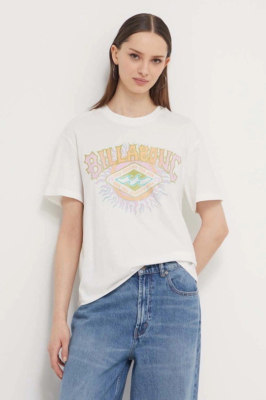 biały Billabong t-shirt bawełniany Damski