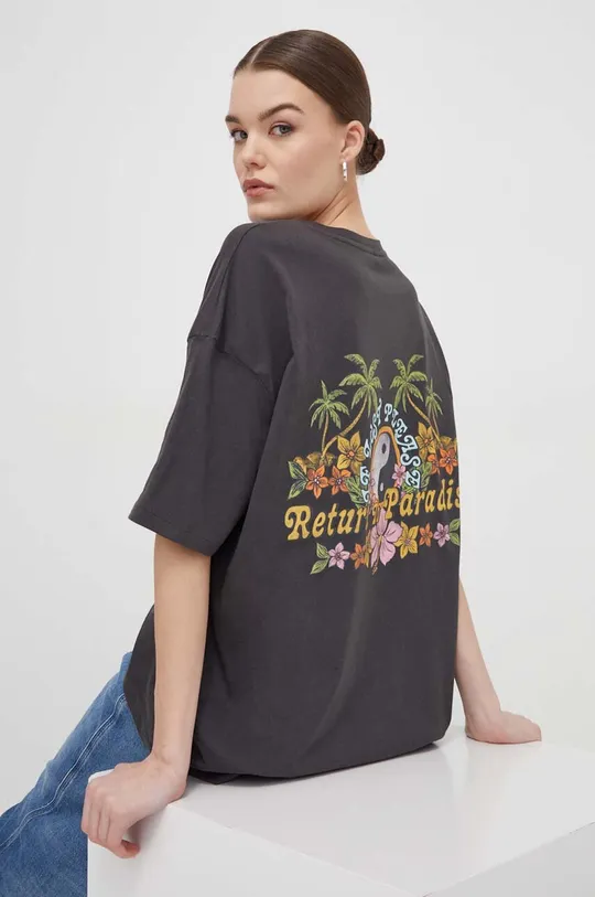 μαύρο Βαμβακερό μπλουζάκι Billabong Γυναικεία