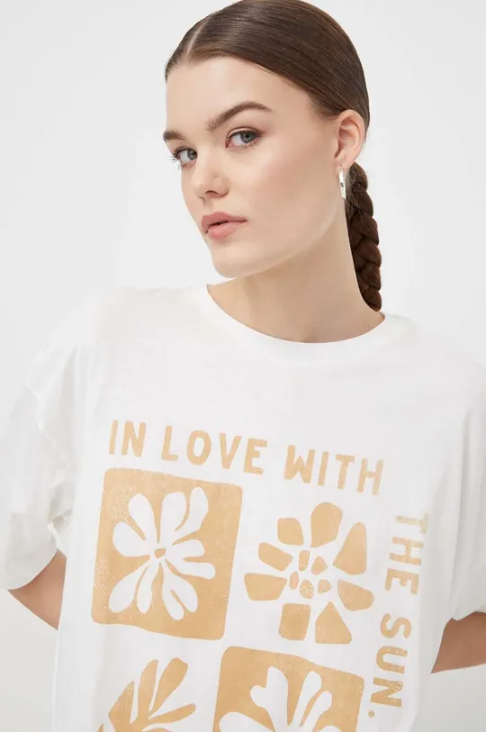 λευκό Βαμβακερό μπλουζάκι Billabong Γυναικεία