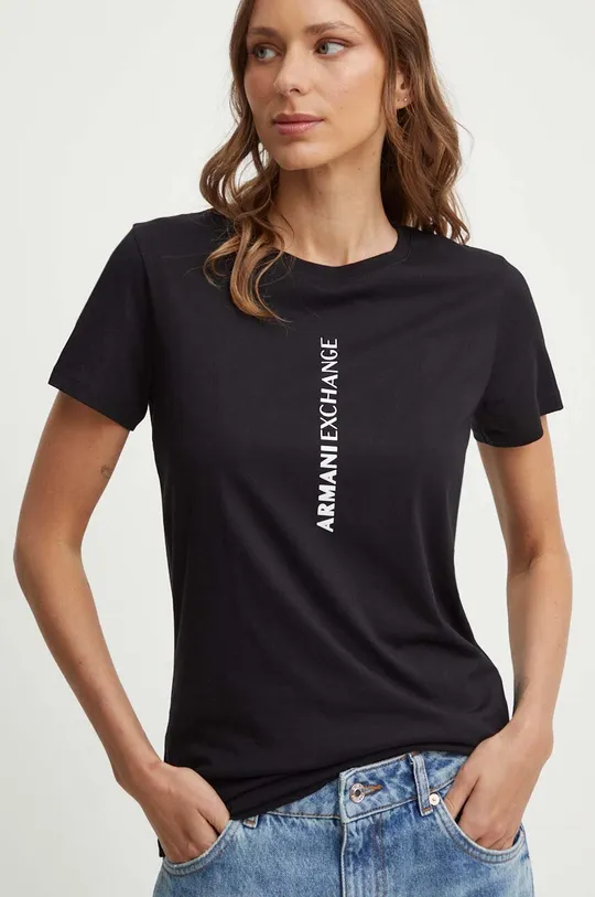 Бавовняна футболка Armani Exchange чорний