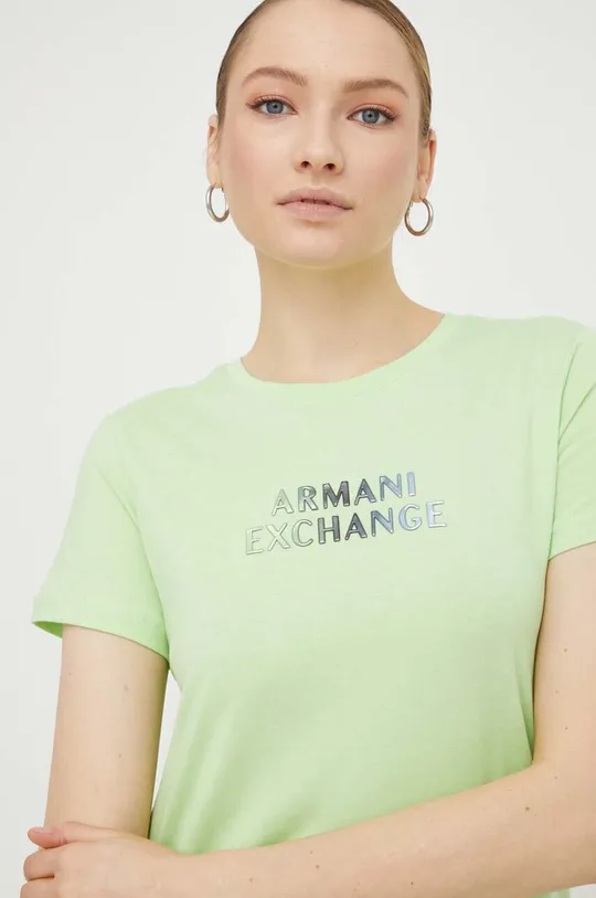 zöld Armani Exchange pamut póló