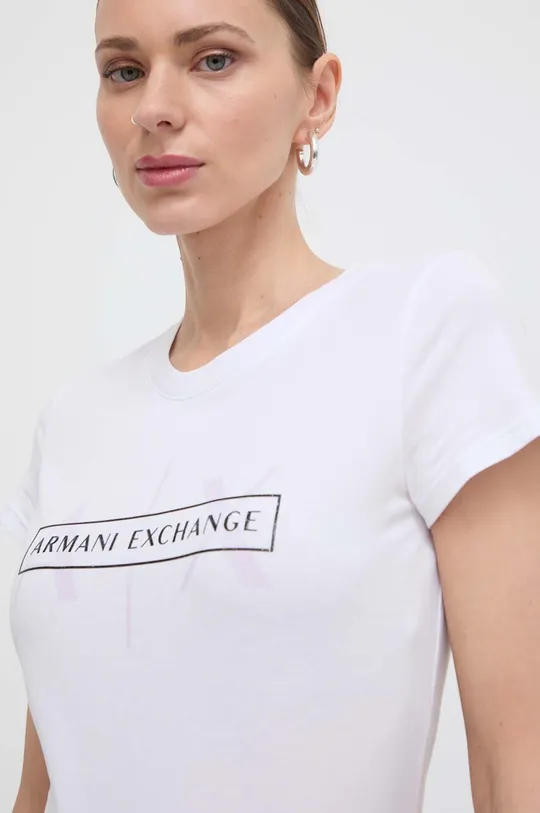 biały Armani Exchange t-shirt bawełniany