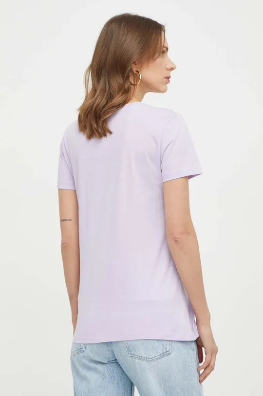 Bombažna kratka majica Armani Exchange vijolična