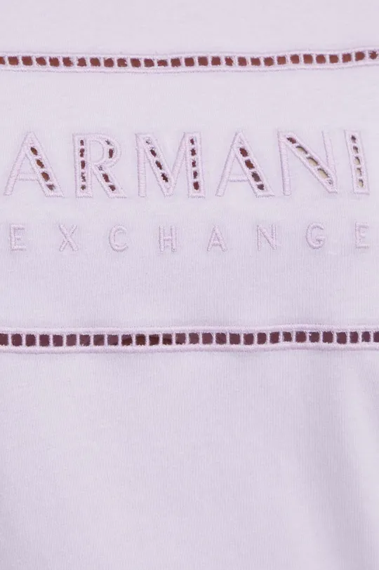 fialová Bavlnené tričko Armani Exchange