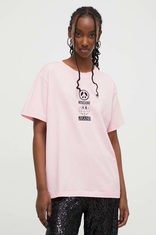 rosa Moschino Jeans t-shirt in cotone Donna