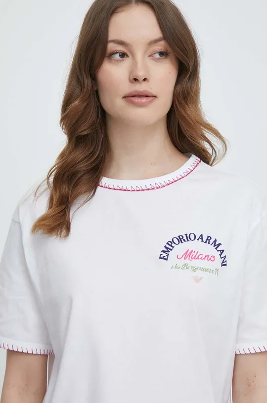 fehér Emporio Armani pamut póló
