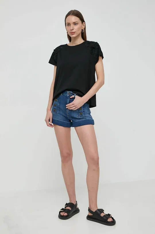 Twinset t-shirt in cotone nero