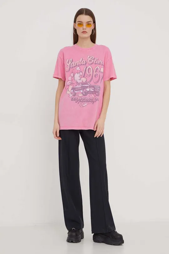 Hollister Co. t-shirt bawełniany fioletowy