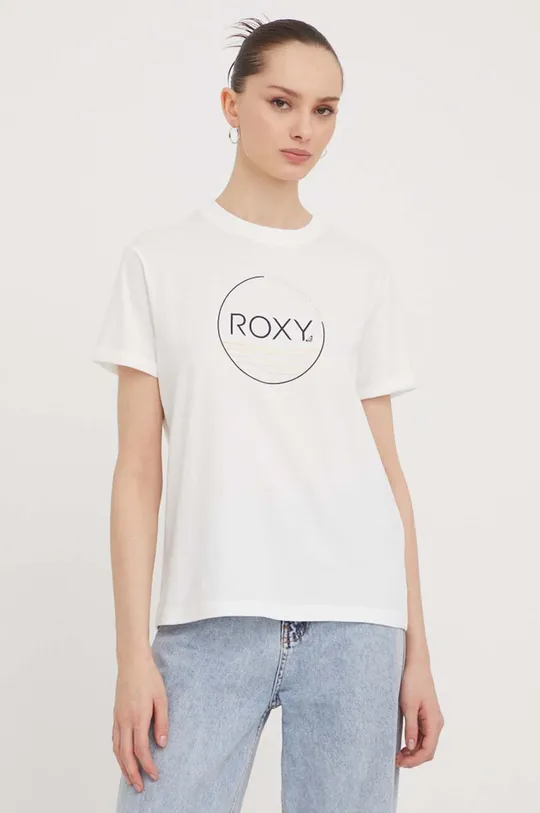 белый Хлопковая футболка Roxy