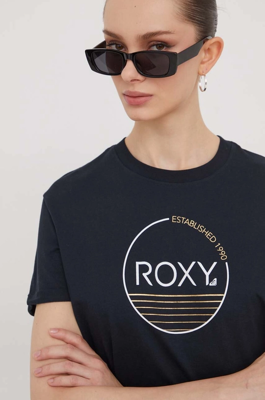 чорний Бавовняна футболка Roxy