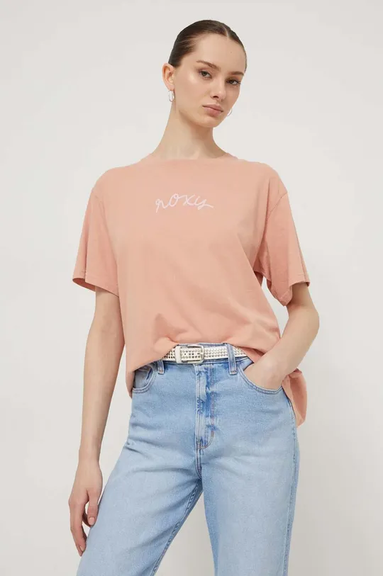 Βαμβακερό μπλουζάκι Roxy 100% Βαμβάκι