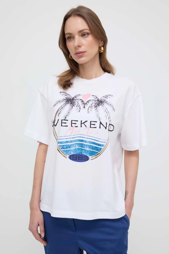 белый Хлопковая футболка Weekend Max Mara