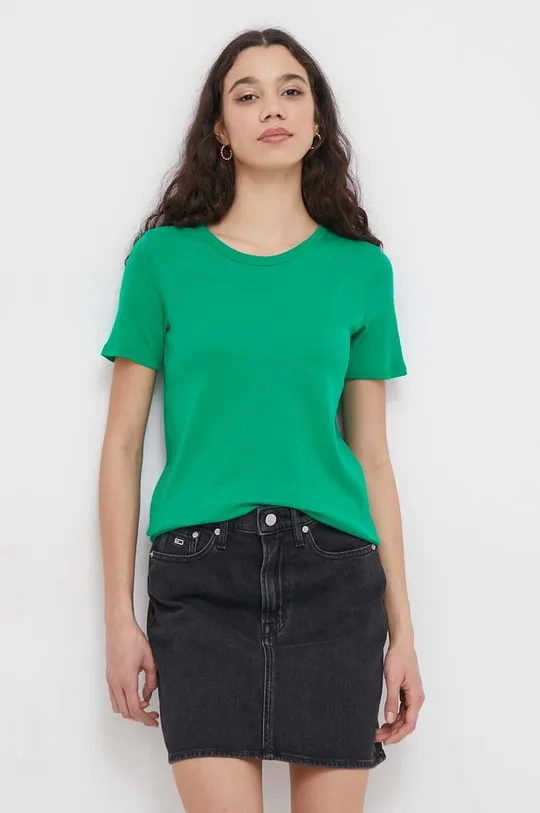 zielony United Colors of Benetton t-shirt bawełniany Damski