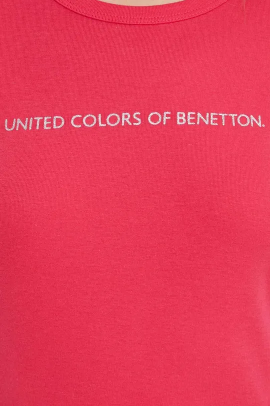 roza Pamučna majica United Colors of Benetton