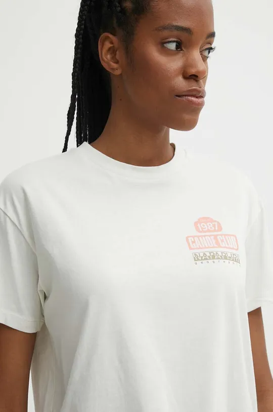 beżowy Napapijri t-shirt bawełniany S-Howard