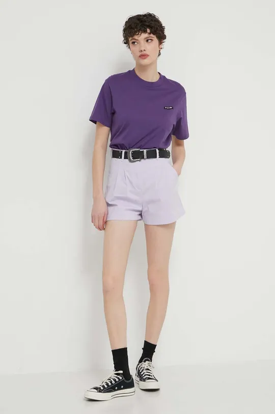 Хлопковая футболка Volcom фиолетовой