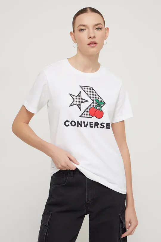 fehér Converse pamut póló Női