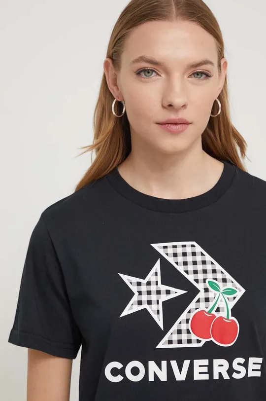 nero Converse t-shirt in cotone Donna