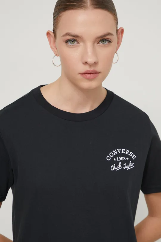 чёрный Хлопковая футболка Converse