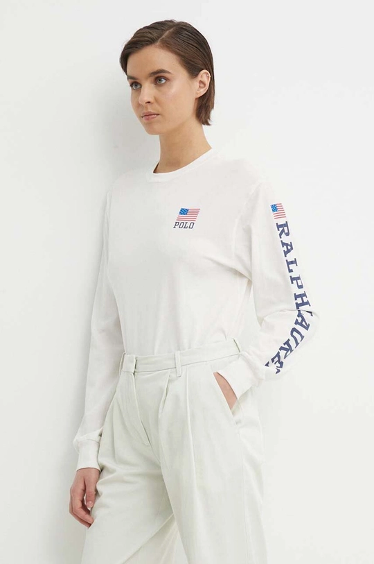 beżowy Polo Ralph Lauren longsleeve bawełniany