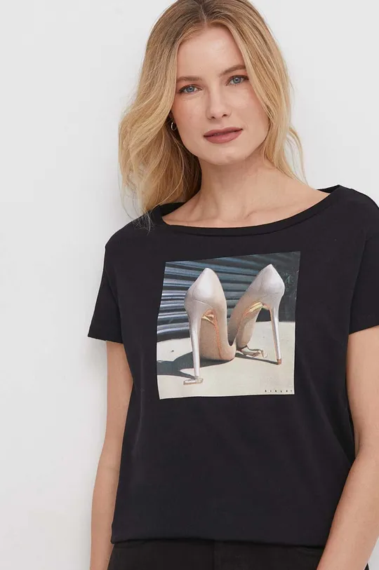 nero Sisley t-shirt in cotone Donna