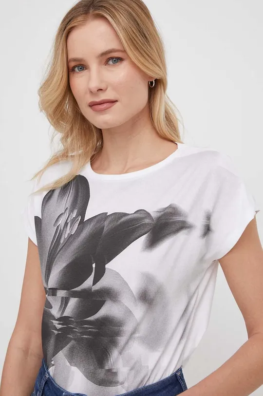 білий Бавовняна футболка Sisley Жіночий
