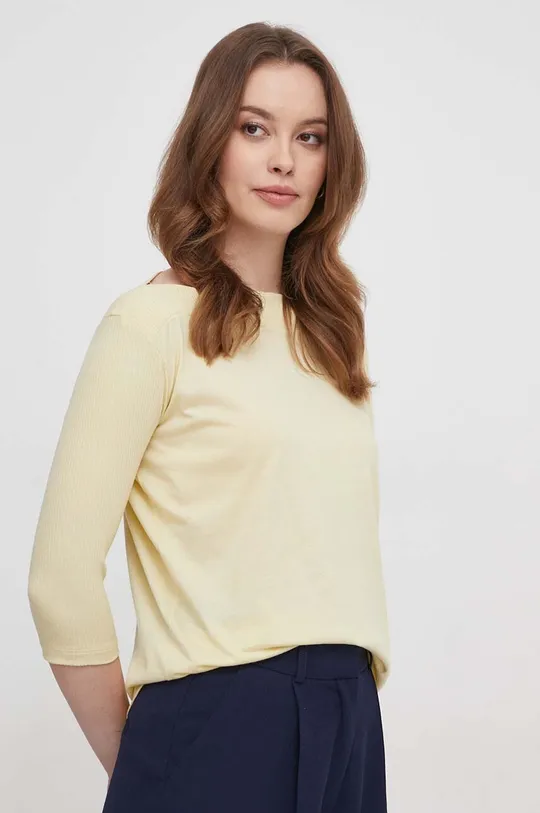 κίτρινο Μπλουζάκι Sisley Γυναικεία