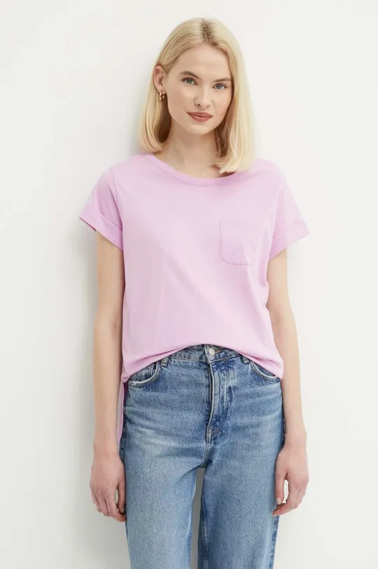 ružová Bavlnené tričko Sisley