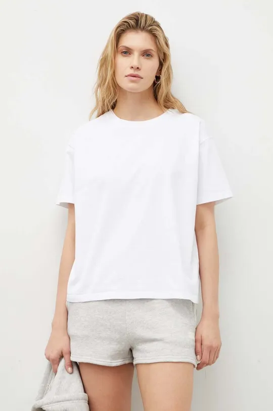 biały American Vintage t-shirt bawełniany  T-SHIRT DROIT MC COL ROND