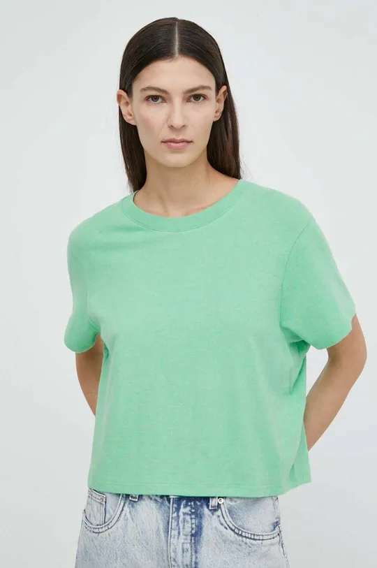 zielony American Vintage t-shirt T-SHIRT MC COL ROND US  T-SHIRT Damski