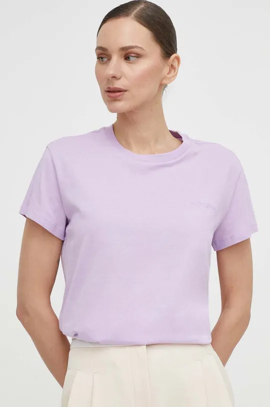 vijolična Bombažna kratka majica Patrizia Pepe Ženski